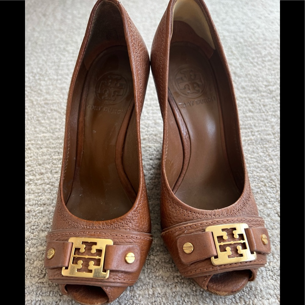 Tory Burch open toe wedges size 5
